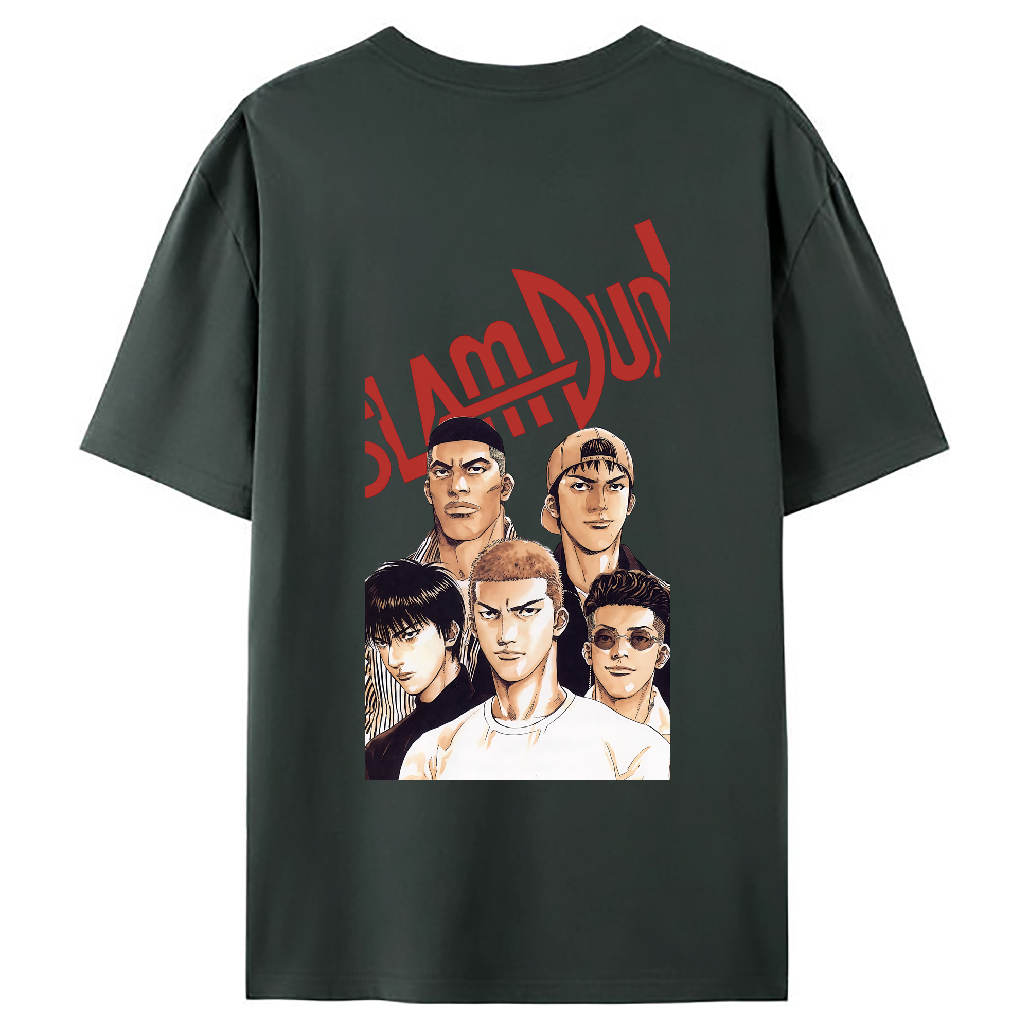 （画像用） SLAM DUNK／スラムダンク 綿100％ メンズ半袖Tシャツ（バックプリント） 通気性